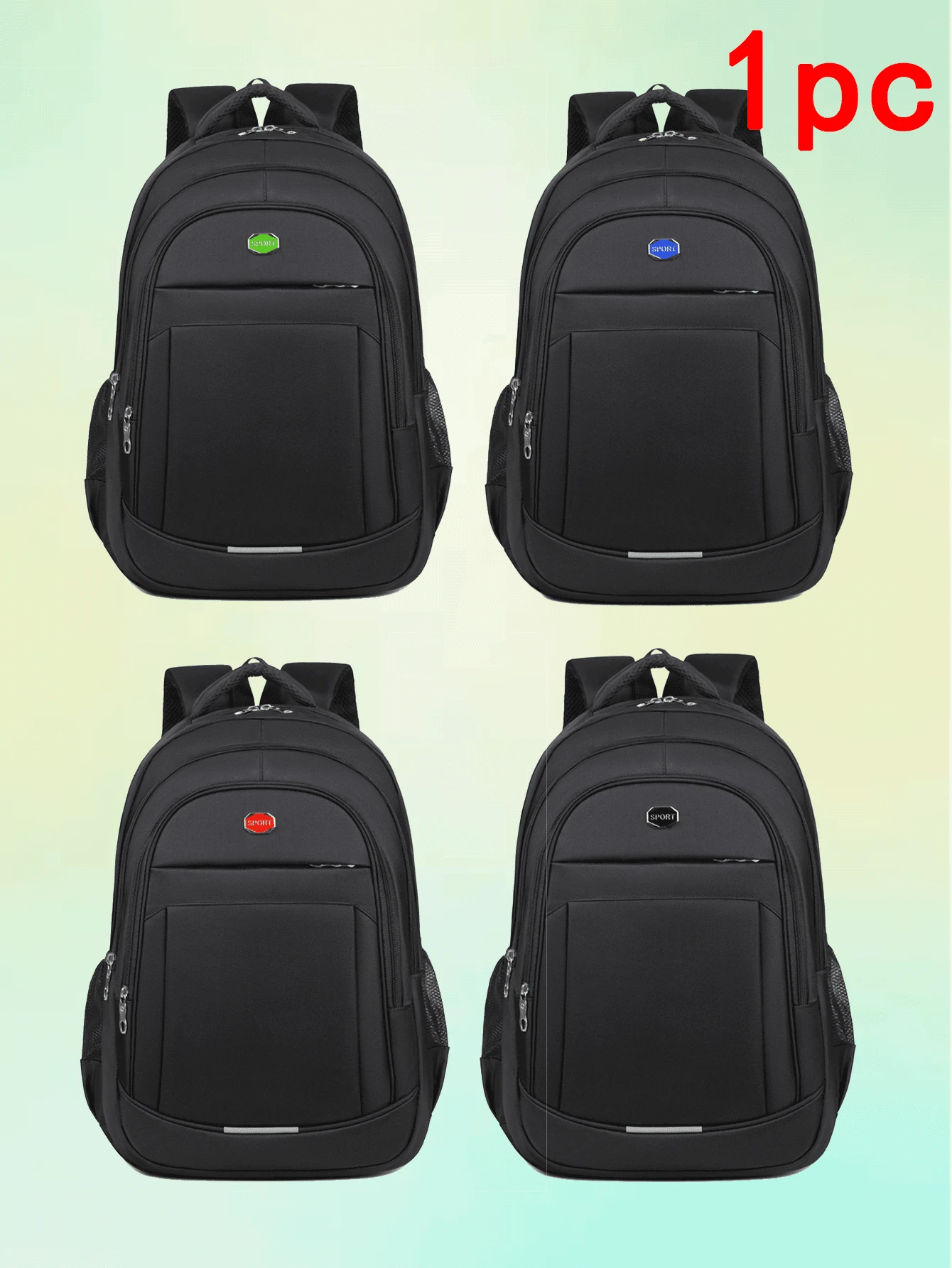 1 件，多功能，时尚，极具吸引力，小众设计，休闲手提包，纯色牛津布面料，字母标签，反光条装饰，可调节肩带，大容量多层电脑包，适合男士日常通勤和外出购物娱乐。