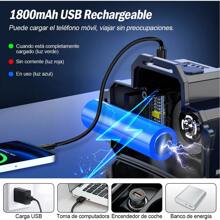 2 Pza/1 Pza Lamparas Tacticas Lámpara De Cabeza,Lampara de Cabeza de Inducción LED, Linterna Frontal Recargable y Impermeable, 5 Modos,   para exteriores, Correr - Negro - Ver 9