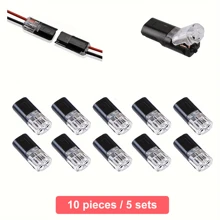10个/60个快速LED线连接器T2端子连接器，带2针电缆连接器，带锁定夹，适用于汽车和照明 - 彩色 - 查看 15