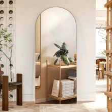 Full Length Mirror 165*60cm Arch Floor Mirror With Stand Arched Mirror Full Body Mirror Gold Standing Hanging Or Leaning Against Wall For Bedroom Entry, Bedroom, Living Room - 金色 - 查看 4