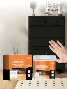 jakehoe 3.53oz Water-Based Wood Furniture Decoration Paint, Color Changing Wood Lacquer For Renewing Wood Cabinet, Dresser, Cupboard, Wardrobe, Nightstand, Shoe Cabinet, Dining Table, Door Frame - Multicolor - View 9