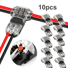 10个/60个快速LED线连接器T2端子连接器，带2针电缆连接器，带锁定夹，适用于汽车和照明 - 彩色 - 查看 3