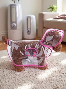 宠物雨衣，小型犬防水小狗雨衣外套透明宠物狗雨衣衣服适合小型犬猫 - 粉色 - 查看 6