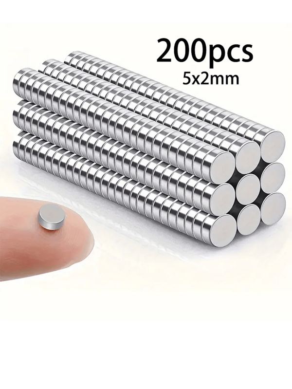 200pcs 5*2mm Fridge Magnets, Round Magnets, Durable Multi-Purpose Office Magnets