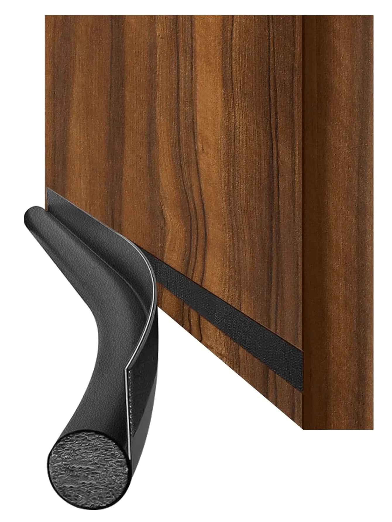 1 pieza Sellador autoadhesivo de silicona para puerta - Tira de sellado para sellar espacios bajo la puerta, interior y exterior, aislamiento acústico - Negro - Ver 1