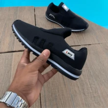 Tênis Caminhada Feminino Confortável Moda Preto Confortável e Versátil Casual para o Dia a Dia - Preto/Branco - Visão 3