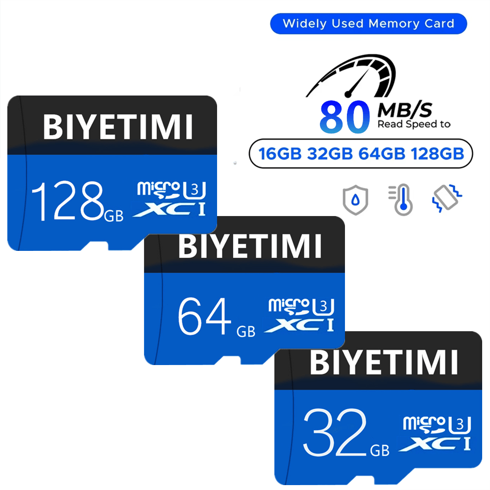 BIYETIMI Memory Card C10 Micro SD Card U3 32GB/64GB/128GB Tarjeta Micro Sd TF Flash Card For Camera Android Phones Computer Switch