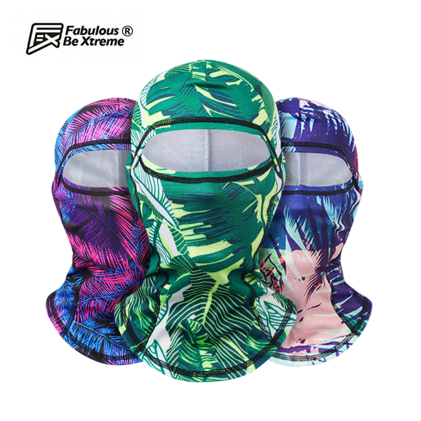 Fabulous Be Xtreme Proteção Solar Estampa de Planta Biónica Colorida, Balaclava de Camuflagem, Bandana Militar/Ciclismo Impressa em 3D, Forrador de Capacete Respirável que Absorve a Umidade