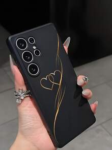 1个时尚创意金色双心防震防滑黑色手机壳，兼容 17/17 Air/17 Pro/17 Pro Max，兼容荣耀，兼容红米，兼容三星Galaxy A04e/A05s/A13/A14/A15/A34/A35/A50/A52/A53/A54/S21/S22/S23/S24/S25/S25 Ultra，6A/7A/8A，12T/13T/14T，国际版，非国内版 - 黑色 - 查看 5