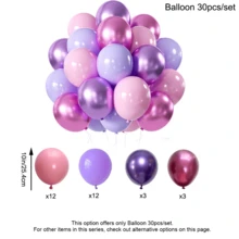 紫色粉色生日派对装饰套装，配有生日快乐横幅、薄纸绒球、流苏花环和气球套装，女士紫色生日装饰 - 粉紅紫生日快樂套裝 - 查看 10