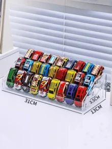 1pc Versatile Acrylic Display Stand For Toy Cars, Jewelry & More - Transparent, Multi-Tiered Organizer With Multiple Compartments - Multicolor - View 4