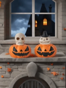 1PC Ceramic Creative Halloween Pumpkin Candlesticks - Perfect For Party & Home Decor - Multicolor - View 3