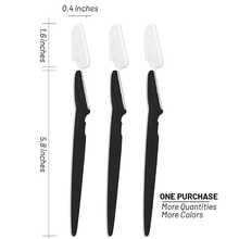10 Pieces/Set Multi-Color Eyebrow Knife Razor Eyebrow Trimmer Body Hair Removal Device Eyebrow Knife Anti-Scratch Eyebrow Scratch Shaving Eyebrow Cutter Long Handle Hair Removal Device - Black - View 2