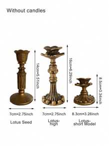 1 Piece French Vintage Style Worn Gold Candle Holder Base European Wedding Decor Home Decor, Decor, Festivals, Gifts