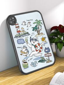 Kỳ nghỉ trên đảo nhiệt đới, Tận hưởng những ngày cuối hè - Tranh minh họa theo phong cách kỳ nghỉ | Ốp lưng máy tính bảng chống rơi, tích hợp lớp bảo vệ dày 360 độ cho máy tính bảng 10.9" thế hệ thứ 10, ốp bảo vệ bằng da di động cho máy tính bảng 10.2". - Nhiều màu - Xem 4