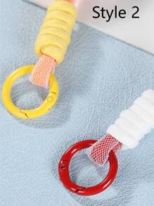 1 Cordón para teléfono móvil en estilo macaron de alta calidad con trenzado a mano y 3 estilos frescos (los colores se enviarán al azar). Colgante de llavero, accesorio para bolso, regalo casual para familiares, amigos, madres, cumpleaños, festividades.