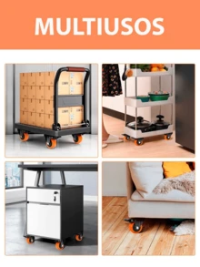 Yocharosa Kit 4 Piezas Rueda Mueble Repuesto Giratoria Freno Llanta Pvc - Naranja - Ver 4