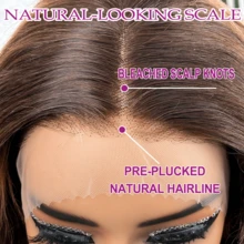 200 Density Deep Wave Lace Front Wigs Human Blended Hair 13*4 13*6 4*4 5*5 200% Density 34 Inch #4 Curly Human Blended Hair Wig For Women Brown Color HD Transparent Lace Glueless Frontal Wigs Pre Plucked With Baby Hair - Brown - View 5