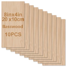 10 块薄椴木工艺木板，多种尺寸可选，轻质木板适用于房屋、飞机、船、船舶、学校项目、木制 DIY 装饰