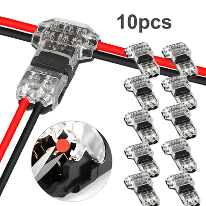 10个/60个快速LED线连接器T2端子连接器，带2针电缆连接器，带锁定夹，适用于汽车和照明