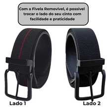 Men's Elastic Sports Belt Double-Sided Removable Buckle 2 In 1 Comfortable 44060 - màu đen - Xem 4