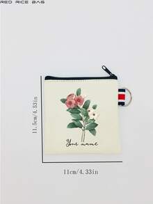 Flowers, Butterflies, Bows, Love, Autumn New Fashion, Christmas Gifts, Holiday Essentials, Halloween, Christmas, Clutch, Coin Purse, Toiletries, Makeup Bag, DIY, Send Girlfriend, Valentine's Day, Send Mom, Mother's Day, Travel, Bag, Women's Bag, Travel Essentials, Cloth Bag, Custom Name, - Beige - View 10