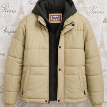 Winter Regular Fit Leather Sweatshirt Jacket - Màu be - Xem 2