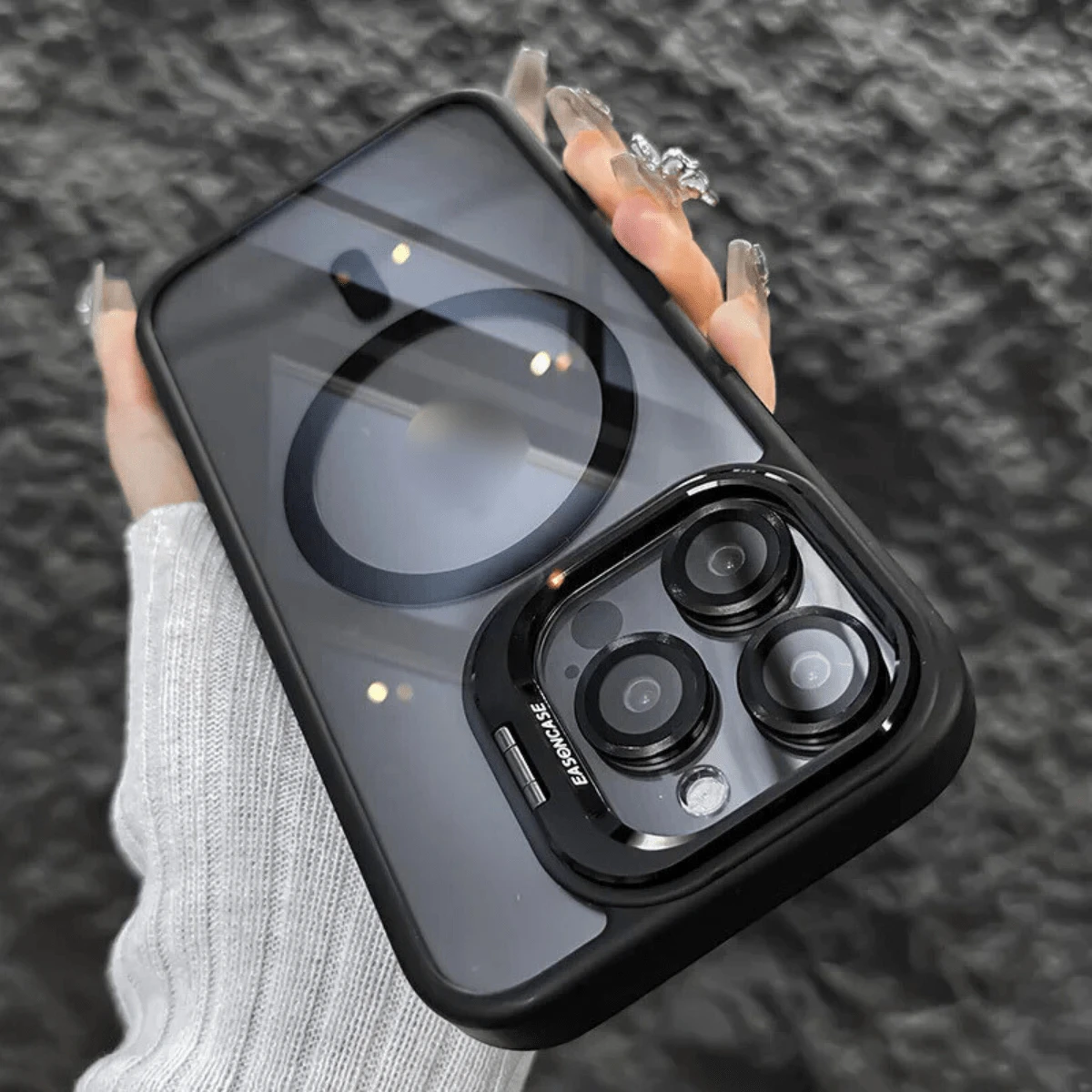 Premium Magsafe Case With Camera Support Cover And Lens Protection Kit For IPhone 11 12 13 14 15 Pro Max - màu đen - Xem 1