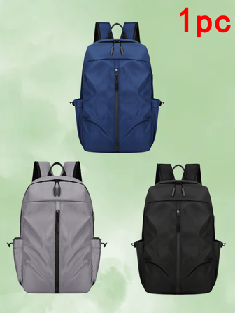 1 pieza, versátil, elegante, de alto valor, diseño de nicho, bolso casual, de tela Oxford de unicolor, con correa para el hombro ajustable, ligero y con gran capacidad, mochila para portátil, adecuado para hombres en su viaje diario al trabajo, compras, viajes, ejercicio y senderismo.