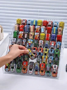 1pc Versatile Acrylic Display Stand For Toy Cars, Jewelry & More - Transparent, Multi-Tiered Organizer With Multiple Compartments - Multicolor - View 5