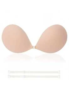 5cm Thick Strapless Sticky Bra Invisible Sticky Boobs Silicone Adhesive Bra Backless Pushup Lift Bra Beige Black Summer Backless/Strapless Occasions