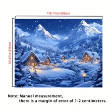 1 قطعة خلفية جديدة لعيد الميلاد السعيد، من قماش البوليستر، مشهد جبل الثلج والكوخ المريح لعيد الميلاد، غابة مغطاة بالثلج، ديكور المنزل في عيد الميلاد والشتاء، خلفية تصوير لحفلة الشتاء وعيد الميلاد