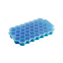1/2/4件37格硅胶蜂窝冰格带盖冰块模具自制家用制冰盒速冻易脱模冰膜 - 藍色 - 查看 9