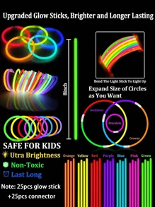 100 Stücke 8-Zoll-Party-Leuchtstäbe, hochwertige superhelle Leuchtstäbe, Partydekorationen, können 10 bis 12 Stunden im Dunkeln weiterleuchten, können zum Selbermachen von Armbändern, Halsketten usw. verwendet werden, geeignet für Partys, Partys, Bars, Geburtstage, Festivals, Nachtclubs, Spielzeug, Leuchtpartyzubehör, Partybeleuchtungszubehör, Hochzeitspartyzubehör, Geburtstagsgeschenke, Geschenkempfehlungen, Neonparty, Partyspielzeug.