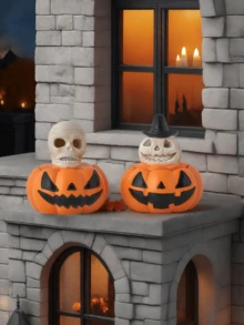 1PC Ceramic Creative Halloween Pumpkin Candlesticks - Perfect For Party & Home Decor - Multicolor - View 7