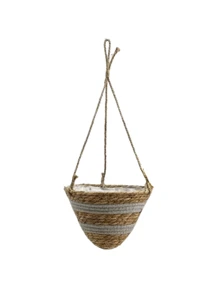 1pc/2pcs Woven Hanging Basket Flower Pot For Plants, Handmade Rattan Planter For Ivy
