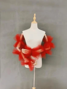 1 对女士主教袖，颜色有黑色、白色、红色、浅蓝色、粉色、香槟色，适合婚纱、摄影、角色扮演、派对装饰配件秋季配饰 - 彩色 - 查看 14