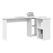 Escritorio blanco Larryhot, escritorio mediano de madera de ingeniería blanca, resistente y duradero, fácil de montar, hermoso, ideal para decoración del hogar y regalos.