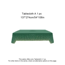 绿色生日装饰，翠绿色和金色气球派对装饰生日快乐横幅翠绿色流苏窗帘生日桌布纸绒球女士男士生日装饰 - 綠金生日快樂套 - 查看 6