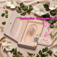 Customized Wooden USB Gift Box Set, Personalized Engraving Name Date Logo, Photo Storage USB Drive, Retro Wedding Memento, Photographer Delivery Box, Anniversary Gift, Memory Keepsake - Multicolor - View 5
