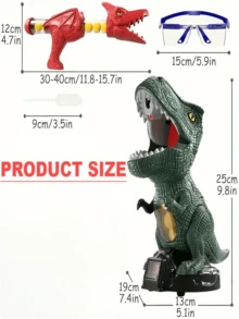 Electronic Dinosaur Shooting Game Toy - Electronic Scoring, Self-Propelled Dinosaur, Sound Effects & Water Spray When Hit, Pneumatic Soft Bullet Gun, Dinosaur Model. Suitable For Children Aged 6-12, Fun Competition Game, Suitable For Park, Indoor And Outdoor, Parent-Child Interactive Toy. Perfect Christmas Gift, Suitable For Boys And Girls (Gun Color: Red Or Blue, Random Delivery). - Multicolor - View 11