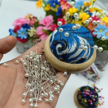 100/200/300/500pcs Round Pearl Head Pins, Quilting Pins, Fabric Pins, For Handcraft, Sewing, Edging Craft, Jewelry Components Decoration Wedding Pearl Flower Pins