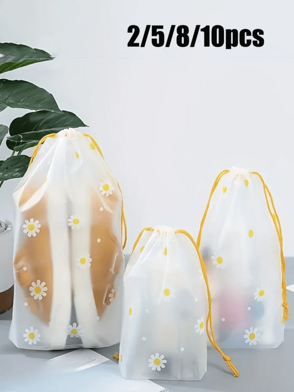 Set de 2/5/6 bolsas de tela no tejida para zapatos, bolsa de viaje, organizador de zapatos, bolsa con cordón para zapatillas, zapatos de gimnasio, chanclas, zapatos de correr