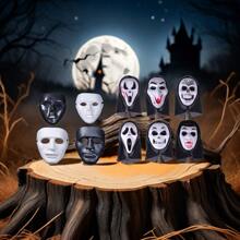 5 piezas Máscara de mascarada clásica, accesorios de broma de cara completa de color blanco puro, personaje de Halloween, props de fotografía de Set de roles, suministros divertidos para fiesta LARP, accesorio de actuación en el escenario, máscara, utilería, mascarilla divertida, disfraz, fantasma, masca aterradora
