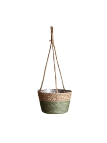 1pc/2pcs Woven Hanging Basket Flower Pot For Plants, Handmade Rattan Planter For Ivy