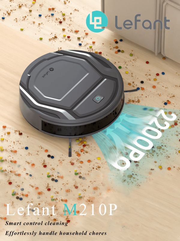  LEFANT M210P Robot Vacuum Cleaner, 7.8cm Ultra-Slim, Alexa Voice Control, Self-Charging, Strong Suction For Pet Hair & Carpets