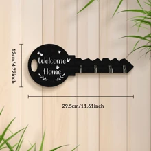 Boho Style Rustic Wooden Key Holder With Shelf And Hooks - Easy To Install, Space-Saving Wall-Mounted Organizer For Keys, Coats Etc. - Suitable For Entryway, Kitchen, Office, Key Rack