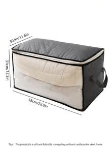 1 pieza Caja de almacenamiento de ropa plegable, bolsa de almacenamiento de gran capacidad, bolsa de almacenamiento de edredón de tela no tejida, bolsa de almacenamiento y transporte de edredón, bolsa de almacenamiento de equipaje de ropa, para almacenamiento y organización estacional