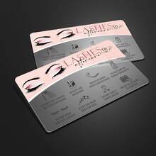 52Pcs Transparent Plastic Eyelash Care Cards, Eyelash Extension Cards, Waterproof PVC Name Cards, 8.5*5.4CM