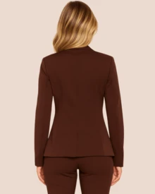 Women's Modern Tailored Blazer – Elegance And Comfort In The Look - Rust Brown - View 2